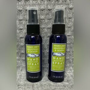 Trader Joe’s, grapefruit and lemon hand sanitizing spray. Set of two new bottles